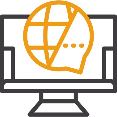 - İnternet. Web simgesi basit illüstrasyon