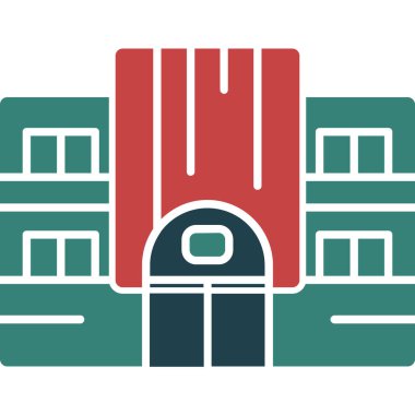 Bina. Web simgesi basit illüstrasyon