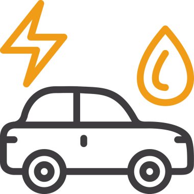 elektrikli araba simgesi, vektör illüstrasyonu beyaz arkaplanda izole edildi