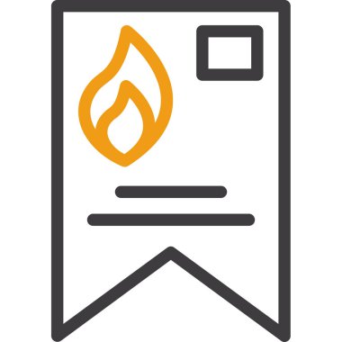 Ateş ikonu. Web için sıcak ateş vektör simgelerinin taslağı. beyaz üzerine izole