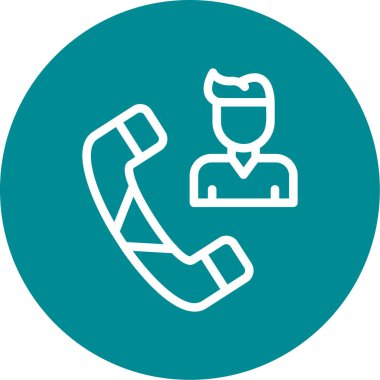Telefon simgesi olan bir adamın vektör çizimi