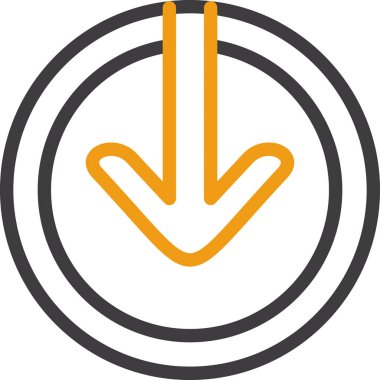 ok aşağı ok simgesi dış hat biçiminde