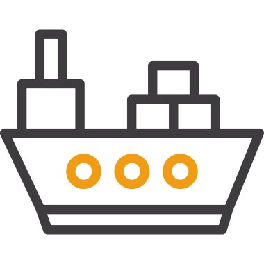 kargo gemisi, basit tasarım vektör çizimi