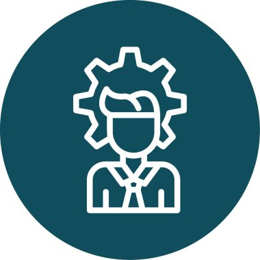 Dişli ikonlu kadın. özet biçimi