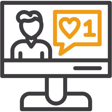 çevrimiçi sohbet simgesi, vektör illüstrasyonu