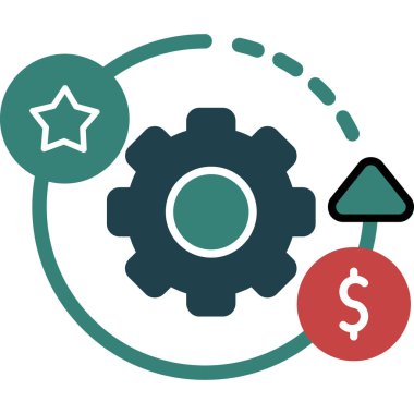 & Teçhizat ayarlamak için iş yönetimi düz simgesi