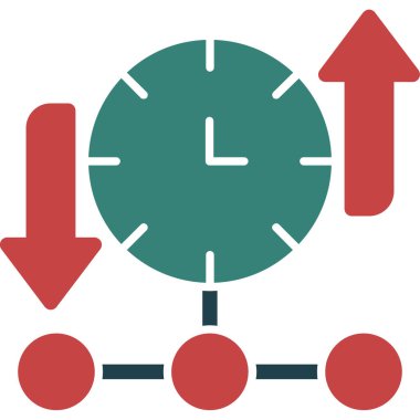 zaman yönetimi düz vektör simgesi
