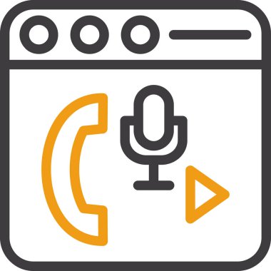 Mikrofon simgesi, basit vektör illüstrasyonu