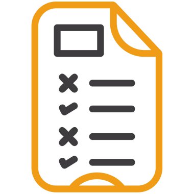 belge simgesi. Web için kontrol listesi vektör simgelerinin özet çizimi