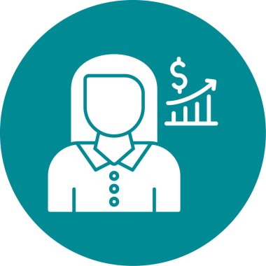 Satış büyümesi düz yuvarlanmış vektör simgesi