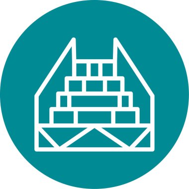 Bir şömine simgesinin vektör illüstrasyonu