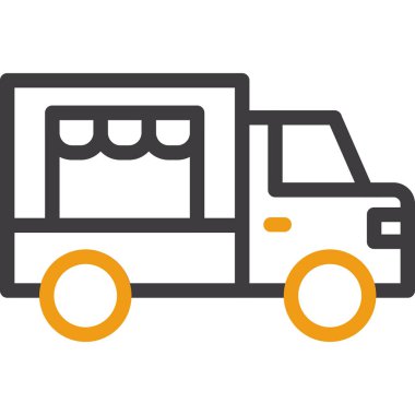 kamyon düz vektör simgesi