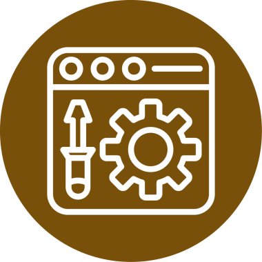 Web simgesi, basit dişlilerin vektör illüstrasyonu