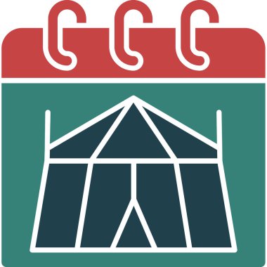 çadır simgesi, vektör çizimi