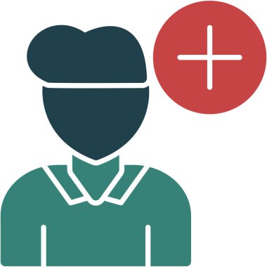 hemşire düz renkli simge