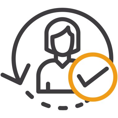 Çemberde işaretli olan bir adamın vektör simgesi