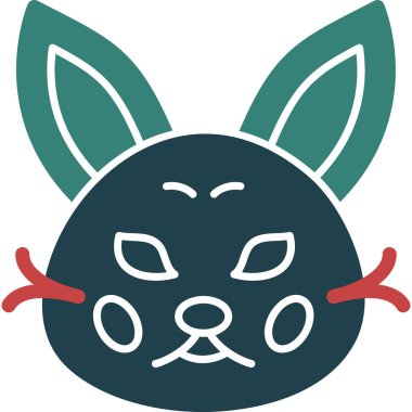 Hayvan yüzlü Çin ikonu Düz stil