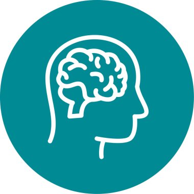 vektör beyin düz simgesi