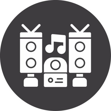 Müzik. Web simgesi basit illüstrasyon