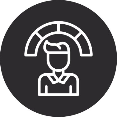 Sakallı ve eşarplı bir adamın vektör çizimi