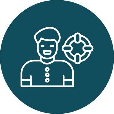 Maske takan eşsiz bir adam ve tıbbi maske ikonu vektör çizimi