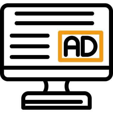 reklam reklam pazarlama simgesi ana hatları biçiminde