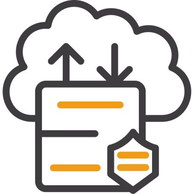 dosya bulut veri simgesi ana hat biçiminde