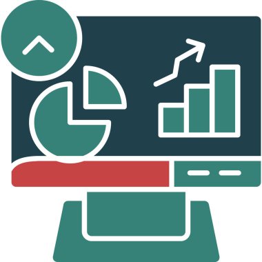 İş analizi ikonu. Beyaz arkaplanda izole edilmiş web tasarımı için iş analitik vektör simgelerinin basit çizimi