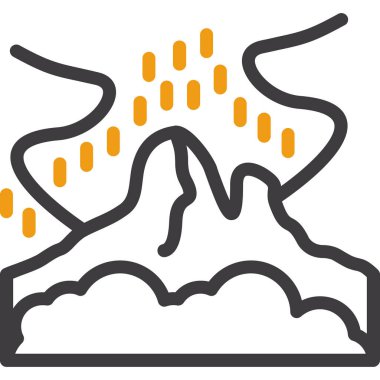 kamp yürüyüşü ikonu ana hatlarıyla