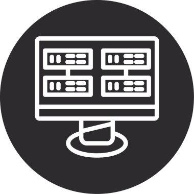 veri merkezi sunucu simgesi, vektör illüstrasyonu