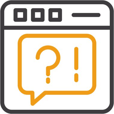 soru bildirgesi simgesi, vektör illüstrasyonu