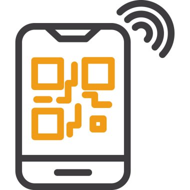 Akıllı telefon vektör simgesiyle qr kodu