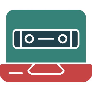 Kaset. Web simgesi basit illüstrasyon