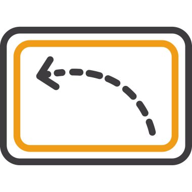 Yön sol düz vektör simgesi