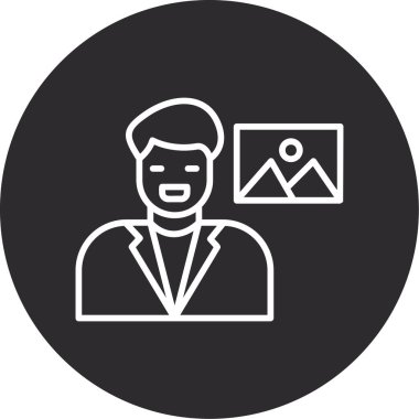 Çember simgesi olan iş adamı