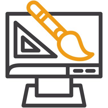 Bilgisayar masaüstü onarım simgesi doldurulmuş ana hatlar biçiminde