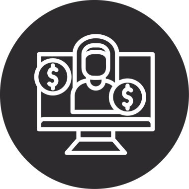 Para için. Web simgesi basit illüstrasyon