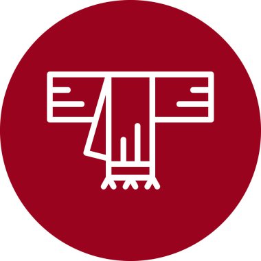 Kırmızı ve beyaz simgenin vektör illüstrasyonu