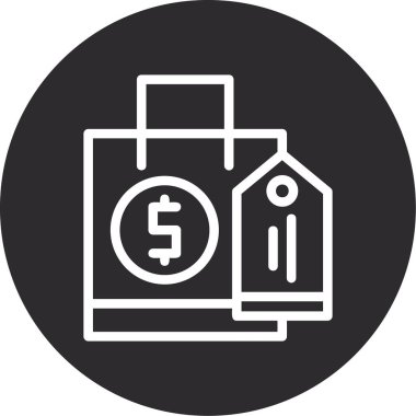 Dolar işareti olan bir binanın vektör simgesi, bir ev sembolü