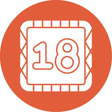 Tek bir 19 sayısının vektör illüstrasyonu