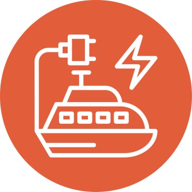 Elektrikli araba simgesi vektör illüstrasyonu