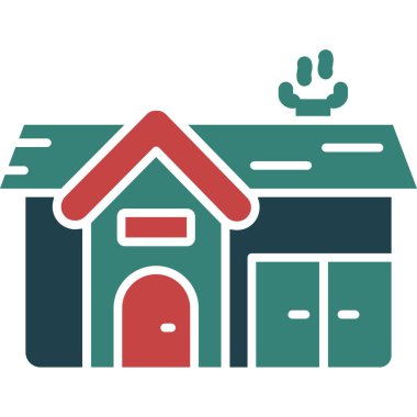 Kırmızı bir evin vektör illüstrasyonu