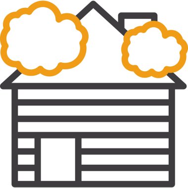 bulut depolama ev simgesi ana hat biçiminde