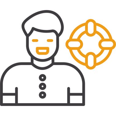 Yüzü simgesi yıldız olan bir adamın vektör çizimi