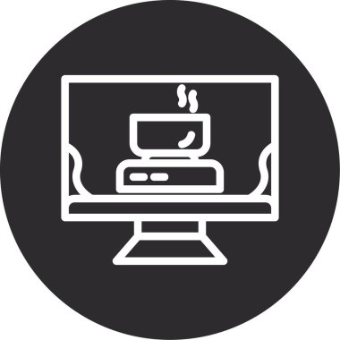 Dizüstü bilgisayar simgesinin vektör çizimi