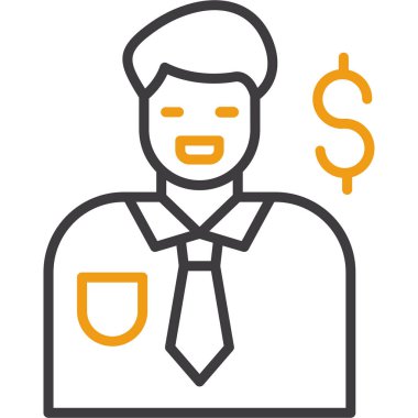 çalışan adam simgesi vektör illüstrasyonu