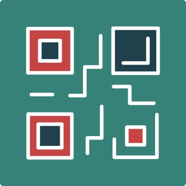 QR Kod düz vektör simgesi