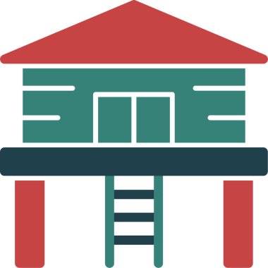 Bina. Web simgesi basit illüstrasyon