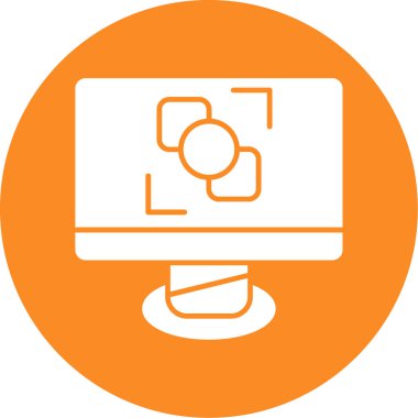 Monitör. Web simgesi basit illüstrasyon