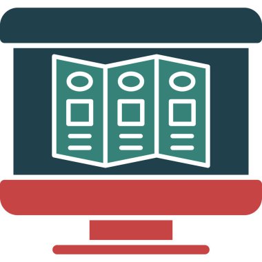 kitaplık simgesi, vektör illüstrasyonu